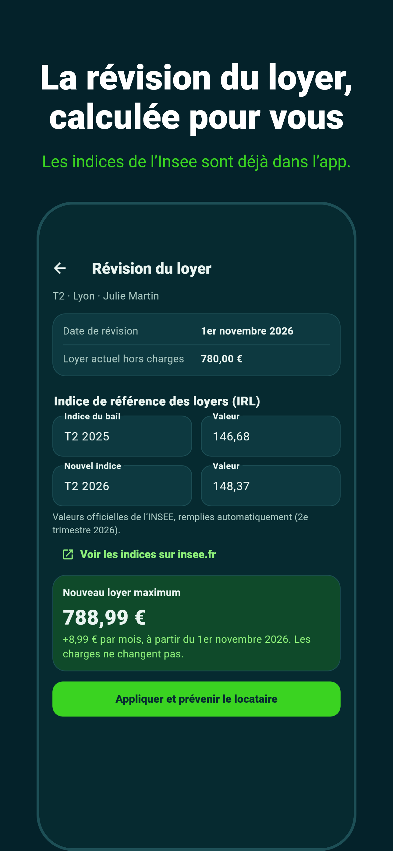 La révision du loyer calculée avec les indices de l’Insee